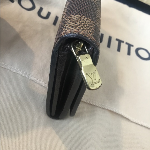 Authentic Lois Vuitton DAMIER EBENE Port Billets Monnaie Zipper Compact Wallet - Picture 11 of 16